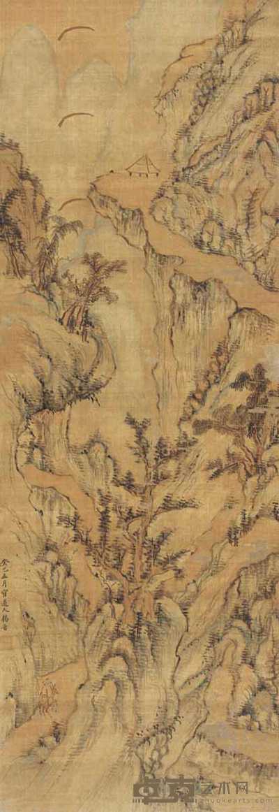 杨晋 1713年作 山水 立轴 99×34cm
